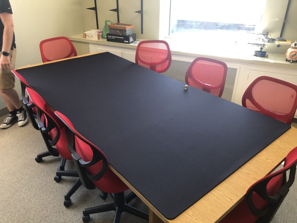 black large dining table neoprene gaming mat